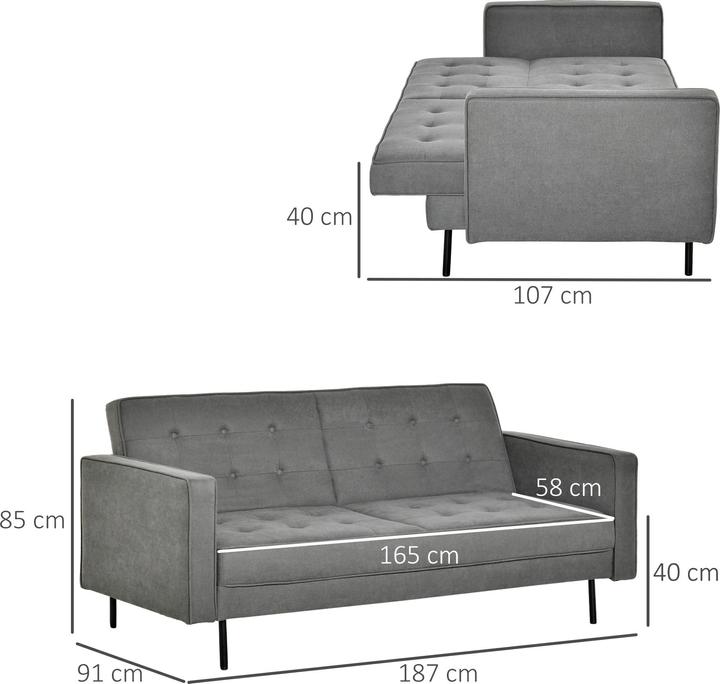 Actual product image Homcom Sofa bed (3-seater)