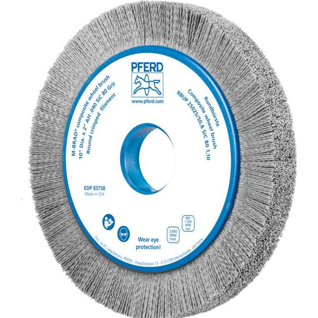 Pferd, Schleifmittel, COMPOSITE Rundbürste RBUP Ø 250x25x50,8 mm Bohrung SiC-Filament-Ø 1,10mm Korn 80 stationär (80)