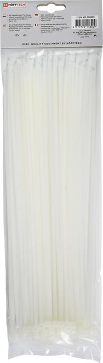 Actual product image Benson Cable ties 3.6 x 300 mm 100 pcs white (Plastic cable ties, 300 mm, 100 pcs.)