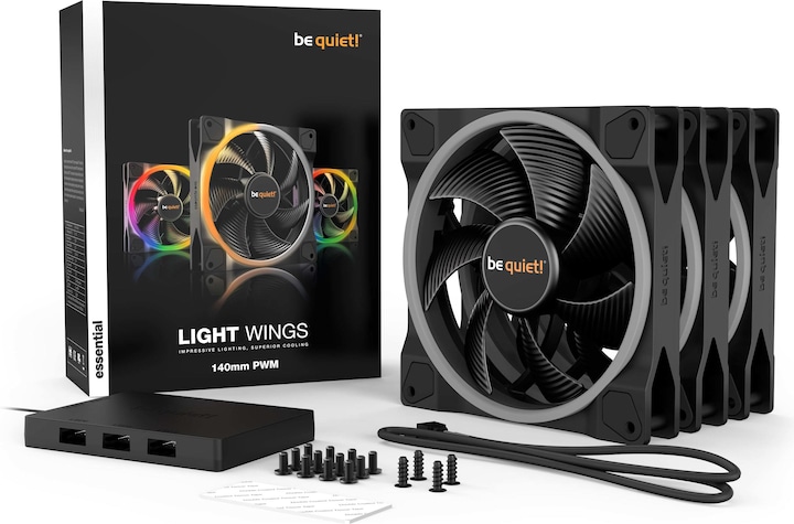 Actual product image be quiet! Light Wings (140 mm, 3 x)