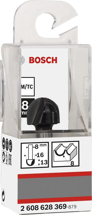 Produktbild Bosch Professional Zubehör Hohlkehlfräser, 8 mm, R1 8 mm, D 16 mm, L 12,4 mm, G 45 mm