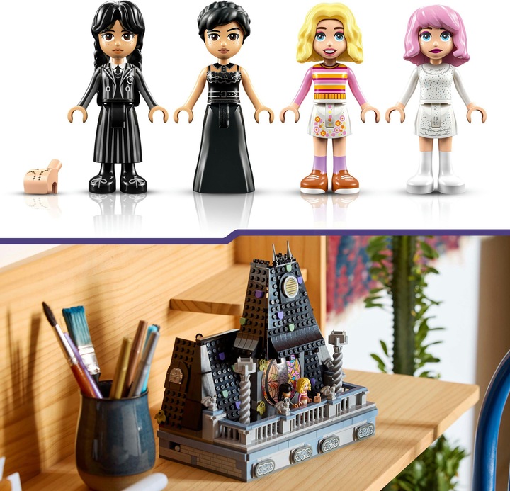 Image du produit LEGO Wednesdays und Enids Zimmer im Studentenwohnheim (76781, LEGO Wednesday, LEGO difficiles à trouver)