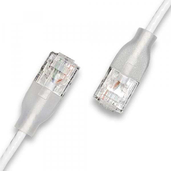 Wantec Patchkabel UTP CAT6a eGlow d=2,8mm 1,00m weiss (CAT6a, 1 m), Netzwerkkabel