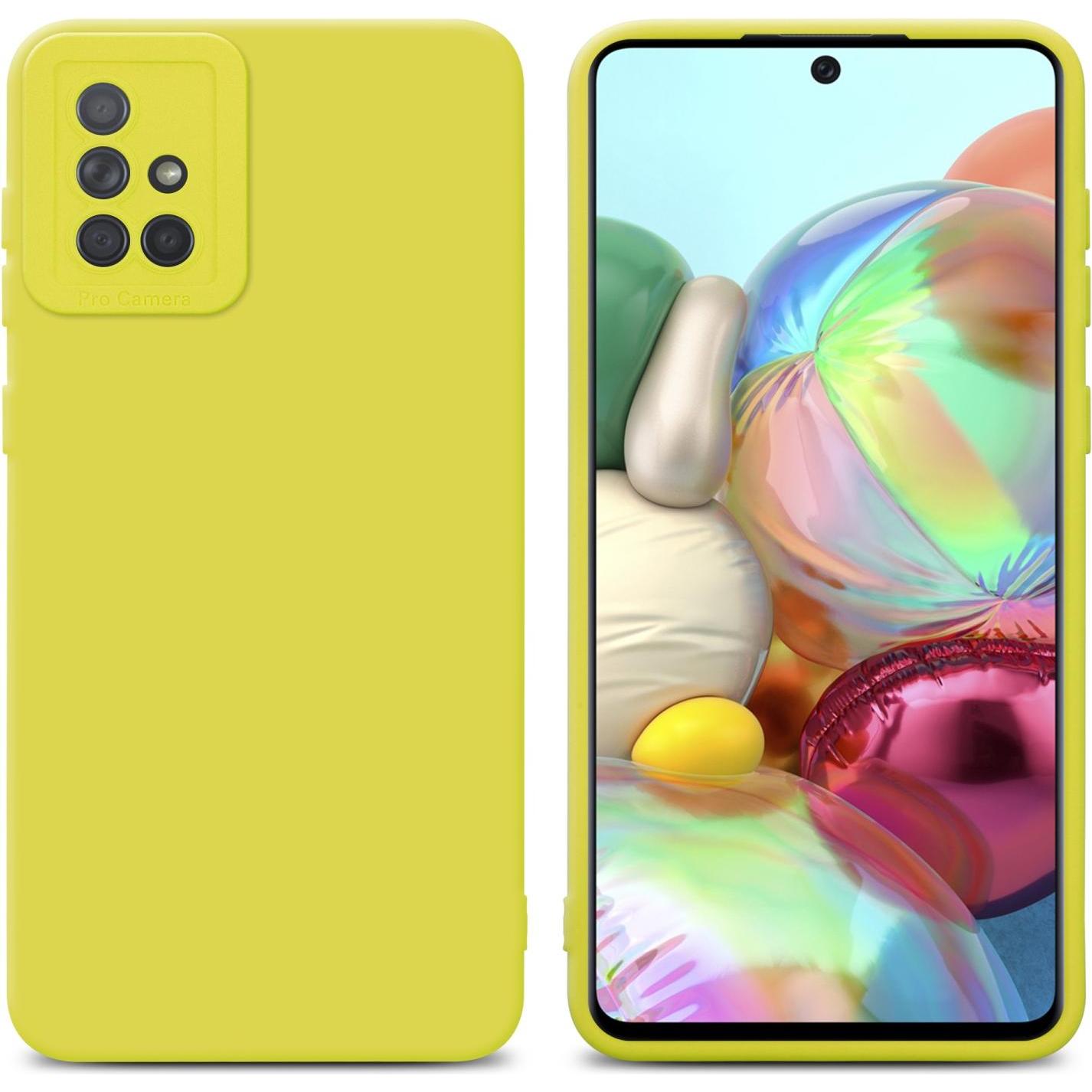 Cadorabo Hülle für Samsung Galaxy A71 4G im TPU Fluid LM162 Style (Samsung Galaxy A71), Smartphone Hülle, Gelb