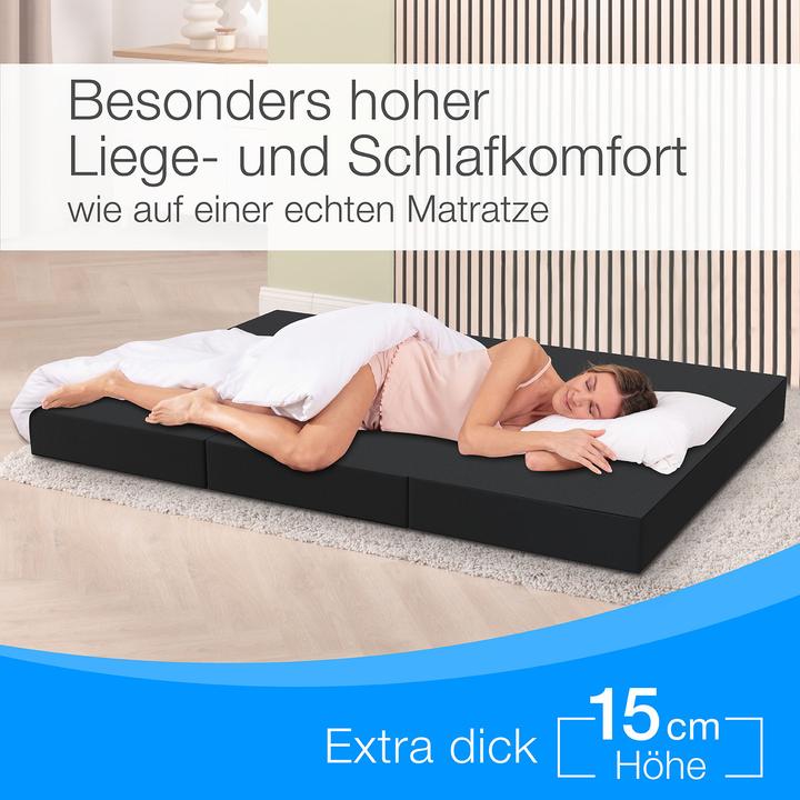 Image du produit Bestschlaf Klappmatratze, 3-teilige Faltmatratze, Reisebett, Gästematratze (120 x 195 cm, Noyau de mousse)