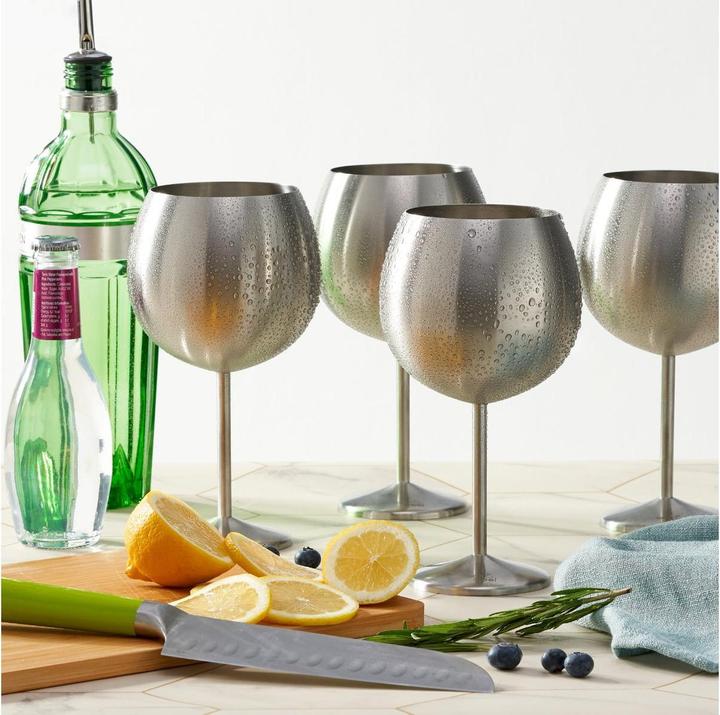 Produktbild Oak & Steel Edelstahl Gin Gläser Silber 4er-Set (7 dl, 4 x, Gin Gläser)