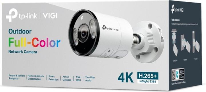 Actual product image TP-Link INSIGHT S385, IP security camera, Outdoor, Wired, 107 m, 120 dB, Wall (3840 x 2160 pixels)