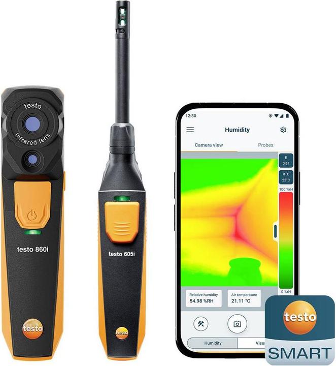 Produktbild Testo 860i Schimmel-Set - Wärmebildkamera 860i mit Bluetooth-Feuchtefühler 605i (8724 00