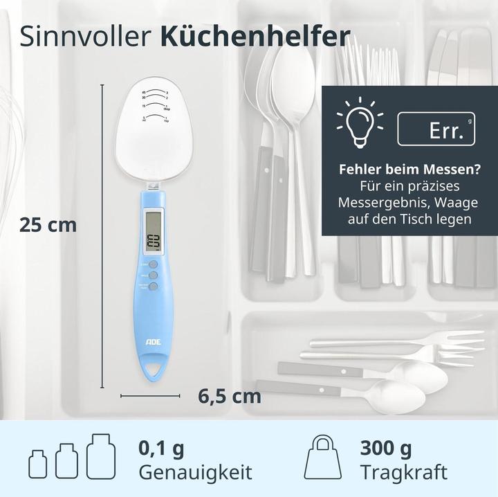 Immagine prodotto ADE Löffelwaage Eni digital Blau, Bedienungsart