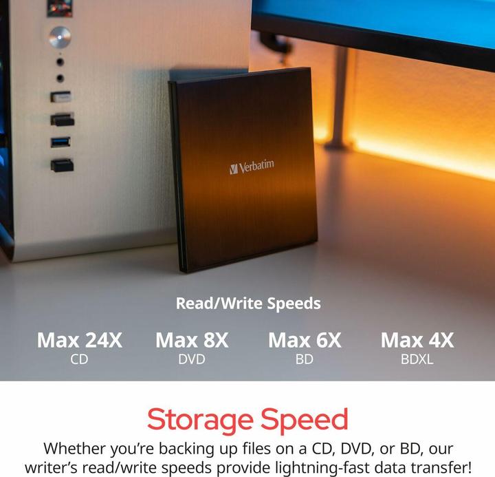 Immagine prodotto Verbatim Slimline (Masterizzatore Blu-ray, Unità Blu-ray, Masterizzatore CD, Unità CD, Masterizzatore DVD, Unità DVD)