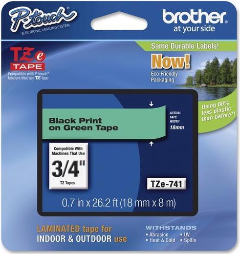 Actual product image Brother Tze-741 (1.80 cm, Green)