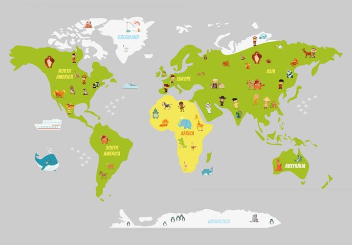 Actual product image Trenddeko Funny kids world map (160 x 100 cm)