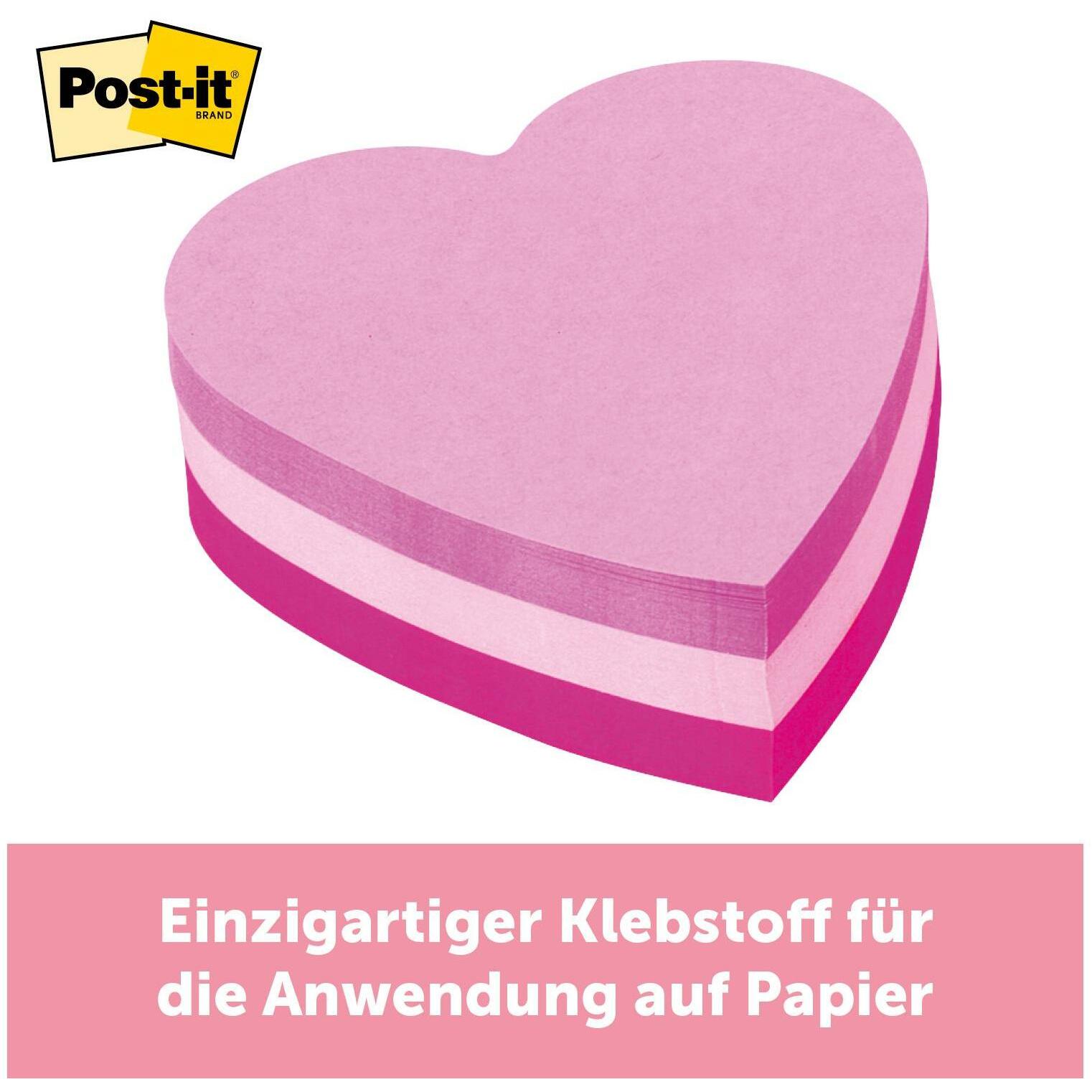 Post-it, Haftnotiz, Herz (7 x 7 x 12.5 cm)