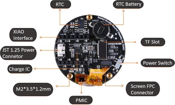 Immagine prodotto Seeed Studio Display touch rotondo da 1,28 pollici per XIAO