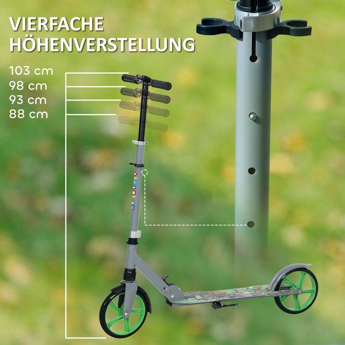 Actual product image Swisshandel24 Kinderroller mit Verstellbare Lenkerhöhe, klapppbar, 2 Grossen Rädern, grün