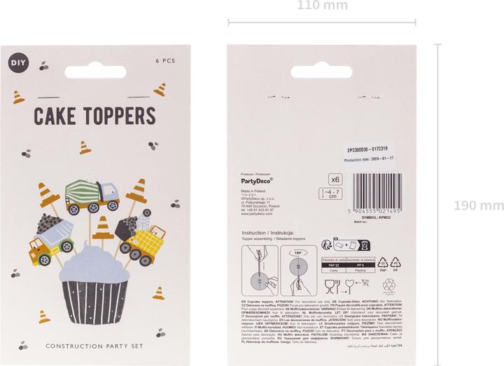 Nährwerte und Zutaten Partydeco Cupcake Topper
