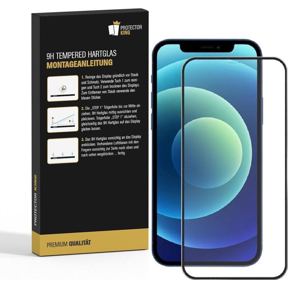 Thumbnail - Protectorking 4x echtes Tempered 9H Panzerhartglas 3D KLAR (4 Stück, Apple iPhone 12 Pro), Smartphone Schutzfolie, Trans...