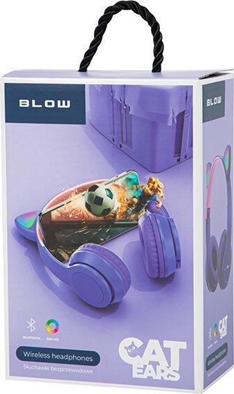 Actual product image Blow Wireless Bluetooth 5.0 LED headset for children with cat ears, purple