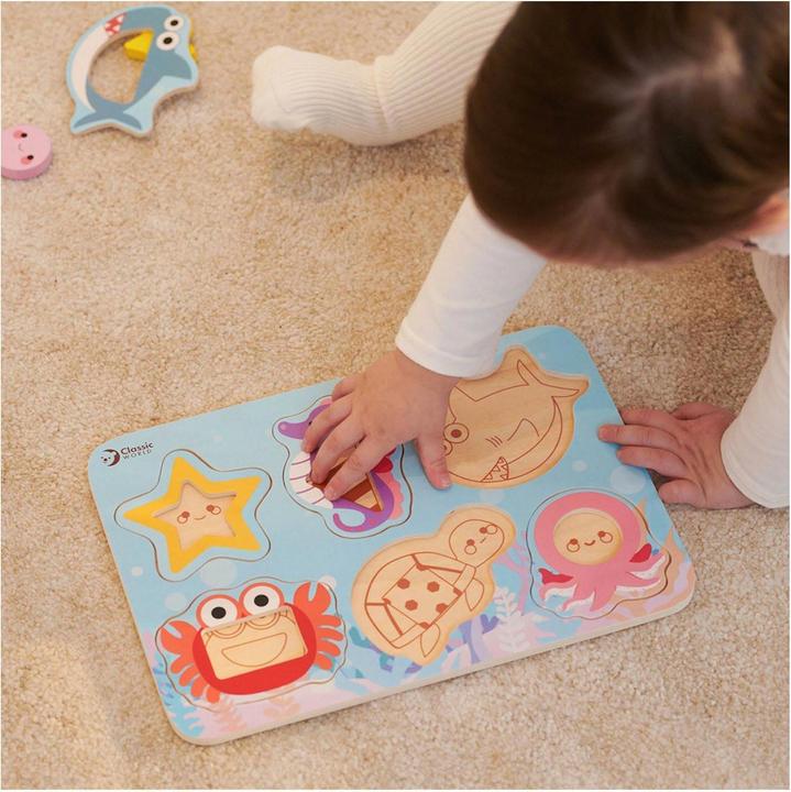 Actual product image Classic World Wooden puzzle sea animals, 13pcs. (13 pieces)
