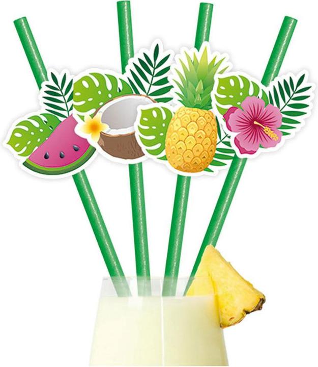 Produktbild Globos Europe Papierstrohhalme Fruit Aloha - 6 Stück. (6x)