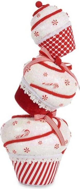 Immagine prodotto Krist+ Decorative Figure Tower Cake White Red polystyrene 20 x 50 x 20 cm (2 Units)