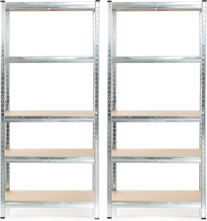Produktbild Wiltec Set 2x Schwerlastregal verzinkt 180x90x30cm Steckregal 875kg Werkstatt