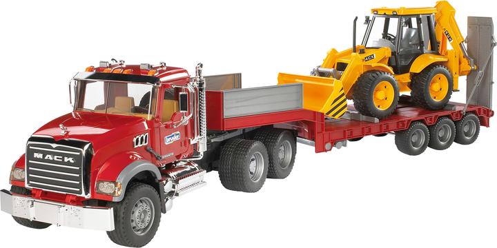 Bruder Mack Granite truck with low loader and excavator