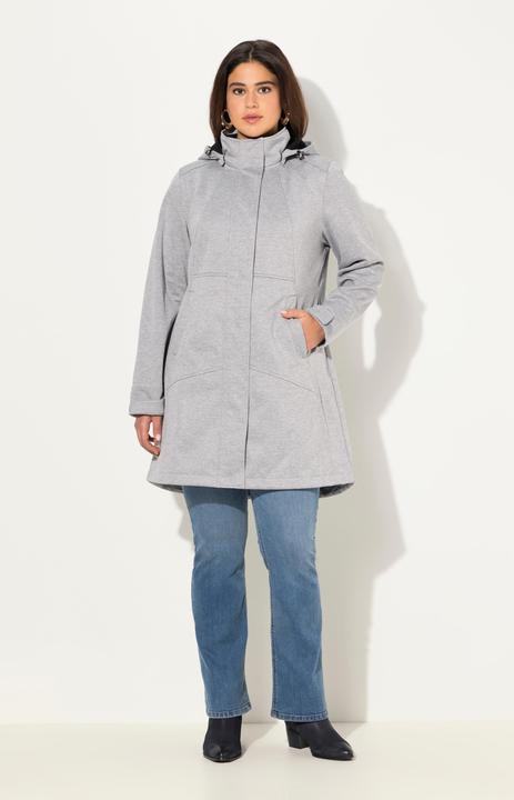 Produktbild Ulla Popken HYPRAR Softshelljacke, wasserabweisend, 2-Wege-Reissverschluss Kapuze (42, 44)