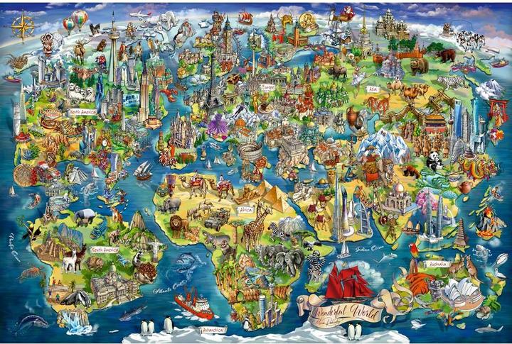 Produktbild Ravensburger Weltkarte mit Sehenswürdigkeiten (5000 Teile)