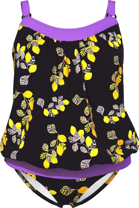 Actual product image Ulla Popken Lemon Print Elastic Hem Tankini Set (54, 56)