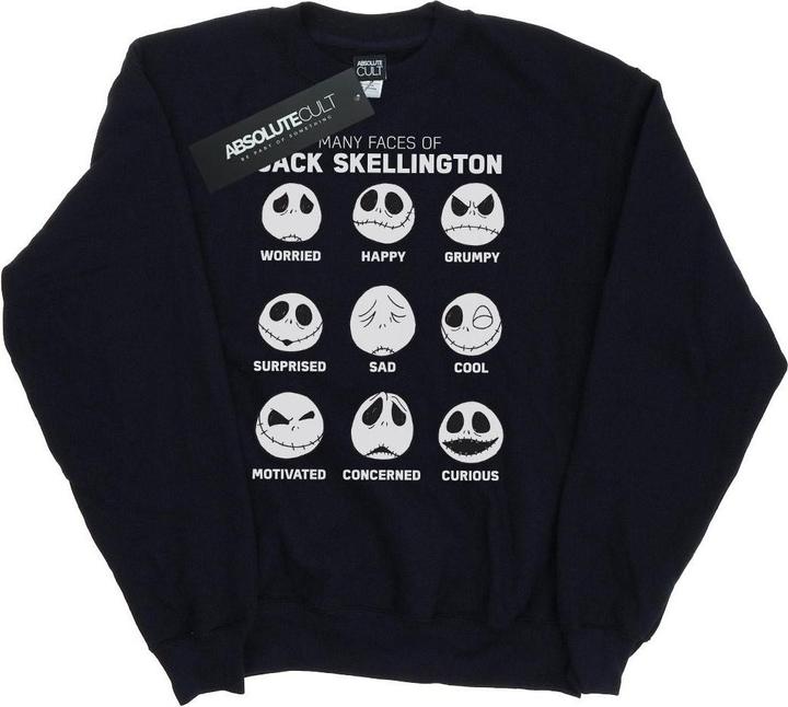 Actual product image Disney Womens/Ladies Nightmare Before Christmas The Many Faces Of Jack Sweatshirt (XXL)