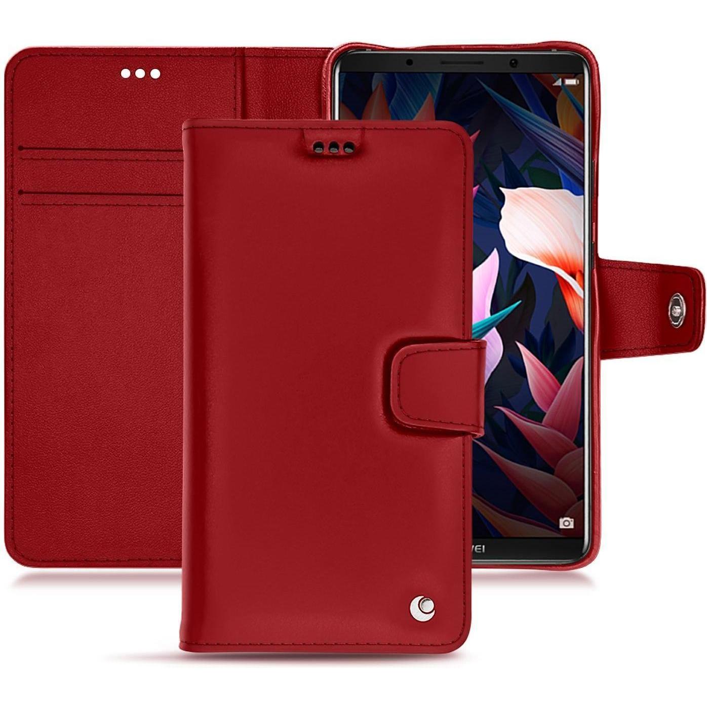 Noreve Lederschutzhülle Wallet (Huawei Mate 10 Pro), Smartphone Hülle, Rot