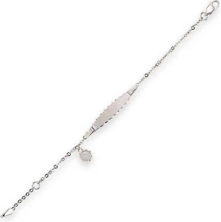 Produktbild JGZ ID-Bracelet Schutzengel mit Gravur (14 cm, 18 Karat Weissgold 750)