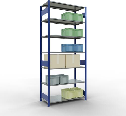 Immagine prodotto Schulte Lagertechnik Sistema di scaffalature di base senza viti MULTIplus150 con ripiani di lunghezza