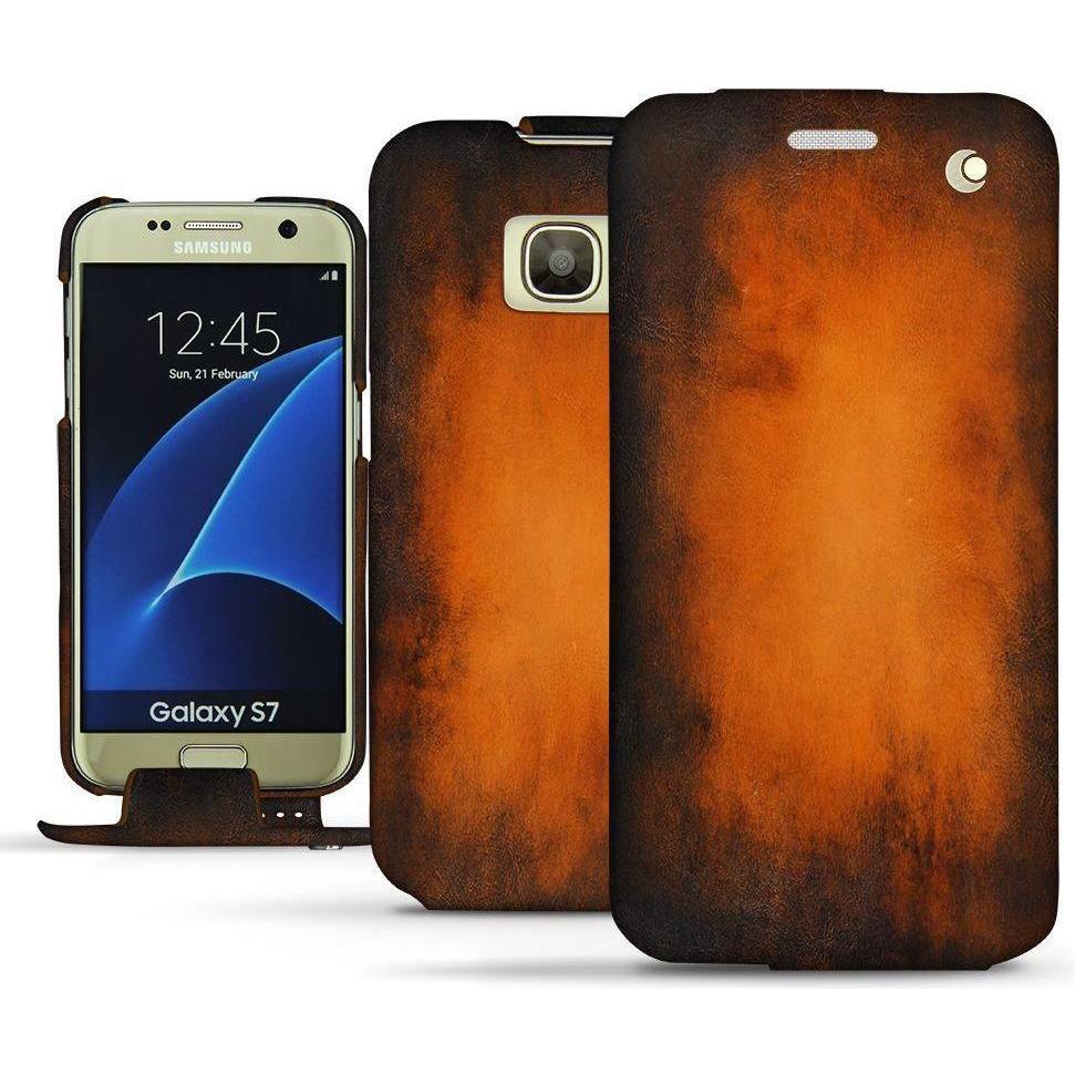 Noreve Lederschutzhülle vertikal (Samsung Galaxy S7), Smartphone Hülle, Violett