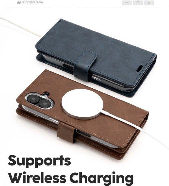 Produktbild Goospery MagSafe Mansoor Kunstleder Bookcover Hülle (Apple iPhone 17 Pro Max)