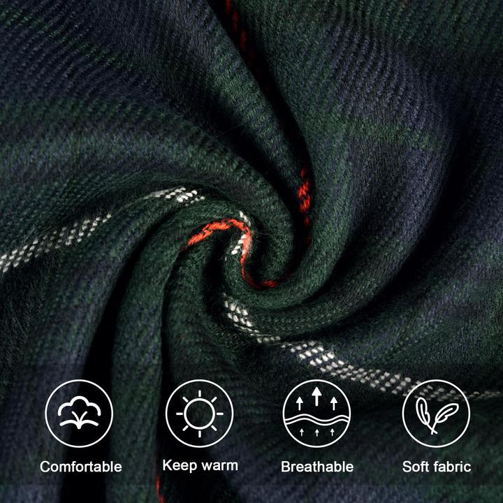Immagine prodotto Only-Bags.Store Sciarpa triangolare a quadri, sciarpa pashmina, sciarpa morbida con nappe, sciarpa a portafoglio