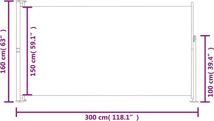 Actual product image vidaXL Seitenmarkise (3 m)