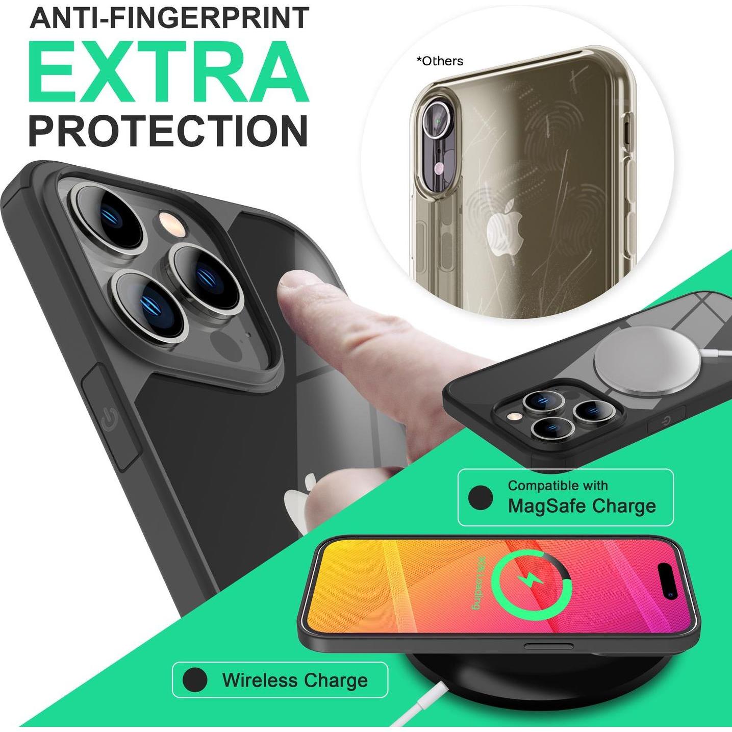 Thumbnail - Nalia Klare Hybrid Hülle mit Schutzrahmen (Apple iPhone 14 Pro), Smartphone Hülle, Schwarz