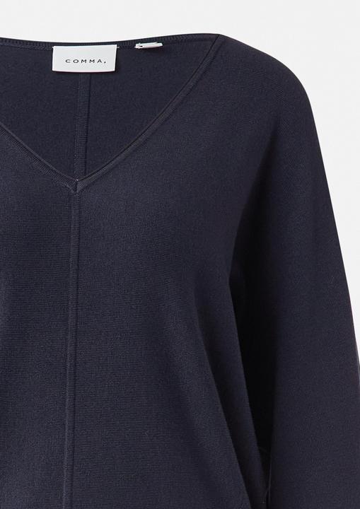 Produktbild Comma Strickpullover Femininer Feinstrickpullover mit V-Ausschnitt und 3/4 Arm (M)