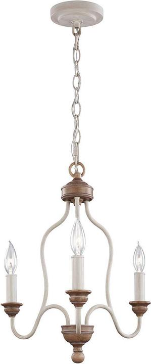 Elstead Lighting Hartsville Kronleuchter E14 3-fach Chalk Washed, Beachwood (41.90 cm)