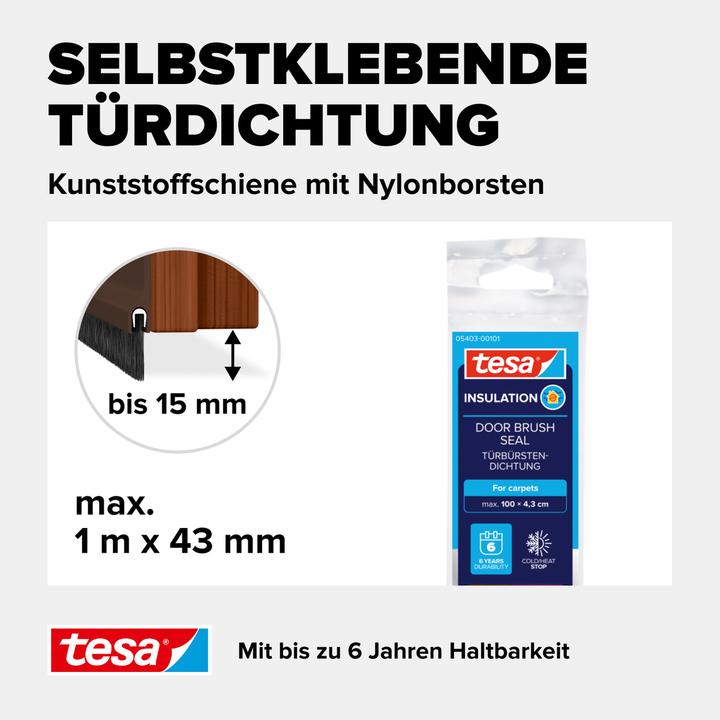 Produktbild tesa tesamoll Türdichtschiene für Teppich, selbstklebend