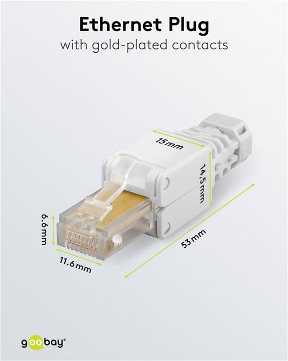 Produktbild Goobay Werkzeugfreier RJ45 Stecker CAT 5e UTP ungeschirmt (Netzwerkkabel Stecker)