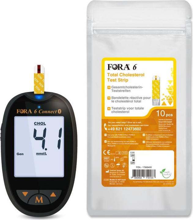 Fora 6 Connect Bluetooth incl. Total Cholesterol Test Strips (Cholesterol tests)