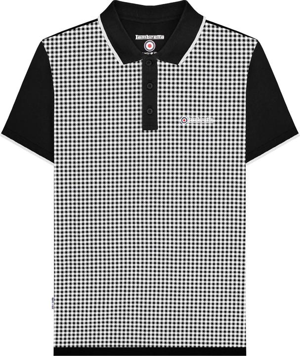 Actual product image Lambretta Mens Gingham All-Over Print Polo Shirt (4XL)