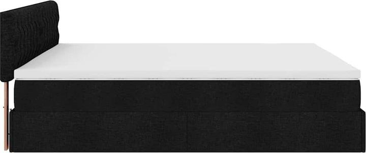 Produktbild vidaXL Ottoman-Bett mit Matratzen Schwarz 200x200 cm Stoff (200 x 200 cm)