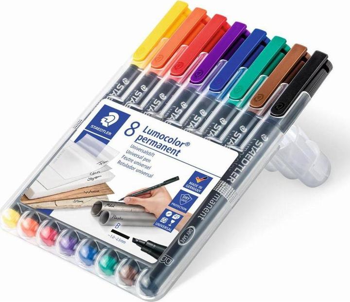 Black, Blue, Brown, Ice green, Orange, Red, Violet, Yellow