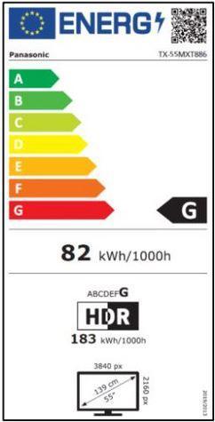 Etichetta energetica Panasonic TV LCD TX-55MXT886 bw (55", LCD)