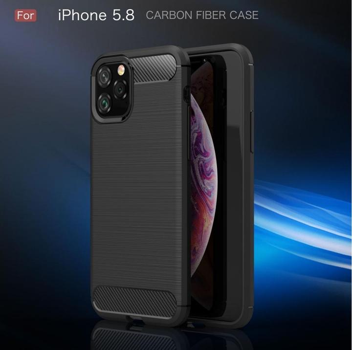 Actual product image Screenguard Apple iPhone 11 Pro Case Carbon Brushed Soft TPU (Apple iPhone 11 Pro)