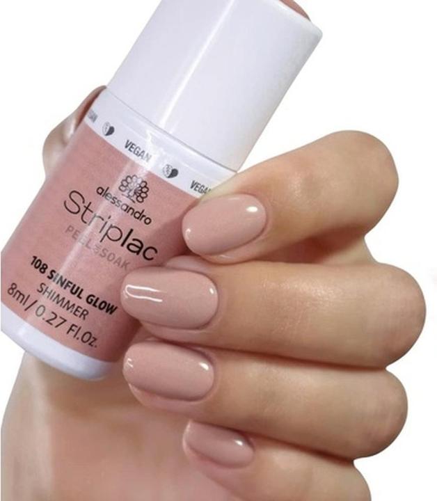 Image du produit Alessandro Striplac Peel ou Soak Sinful Glow 8 ml (Beige, Marron, Vernis à ongles peel off)
